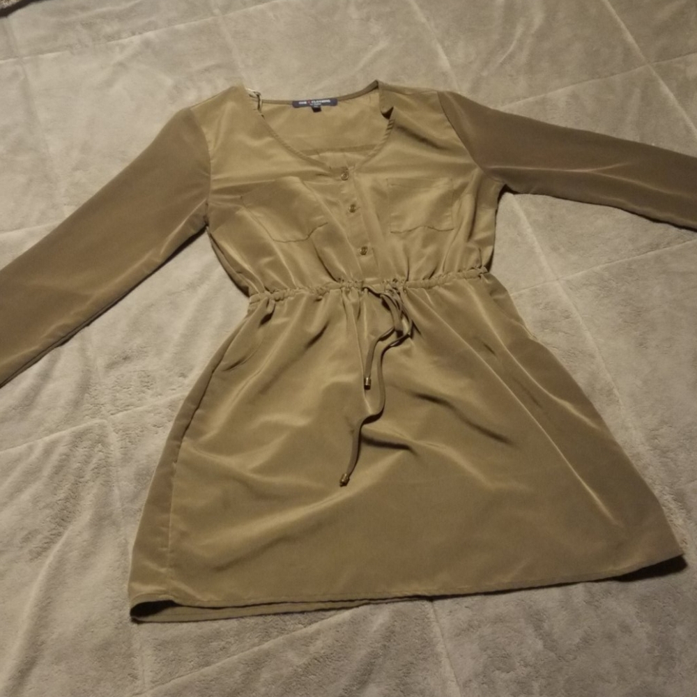 Olive green draw string dress